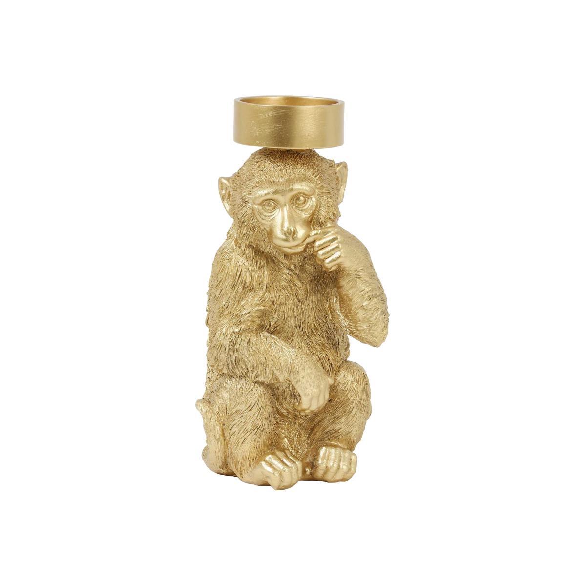 Monkey Candle Holder, Gold