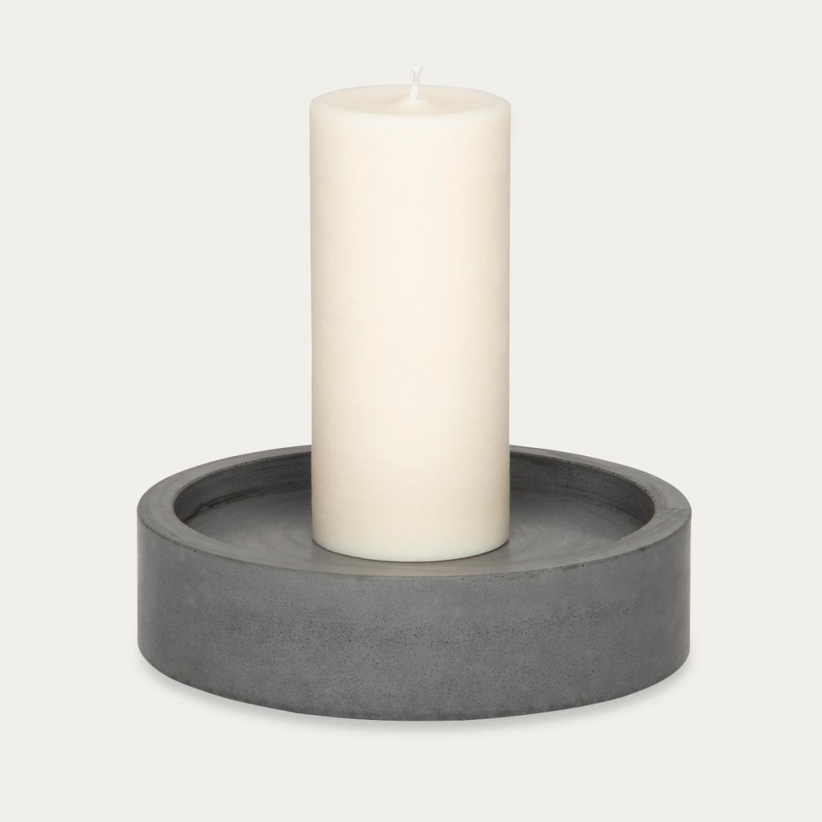 Cherised Leather Grey Slim Candle Plate Set – image 2
