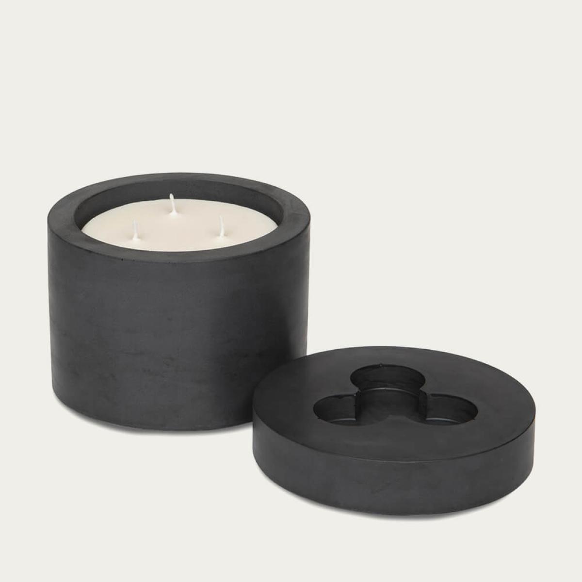 Sandalwood & Bk Pepper Black Pot and 3-wick Candle Set – image 2