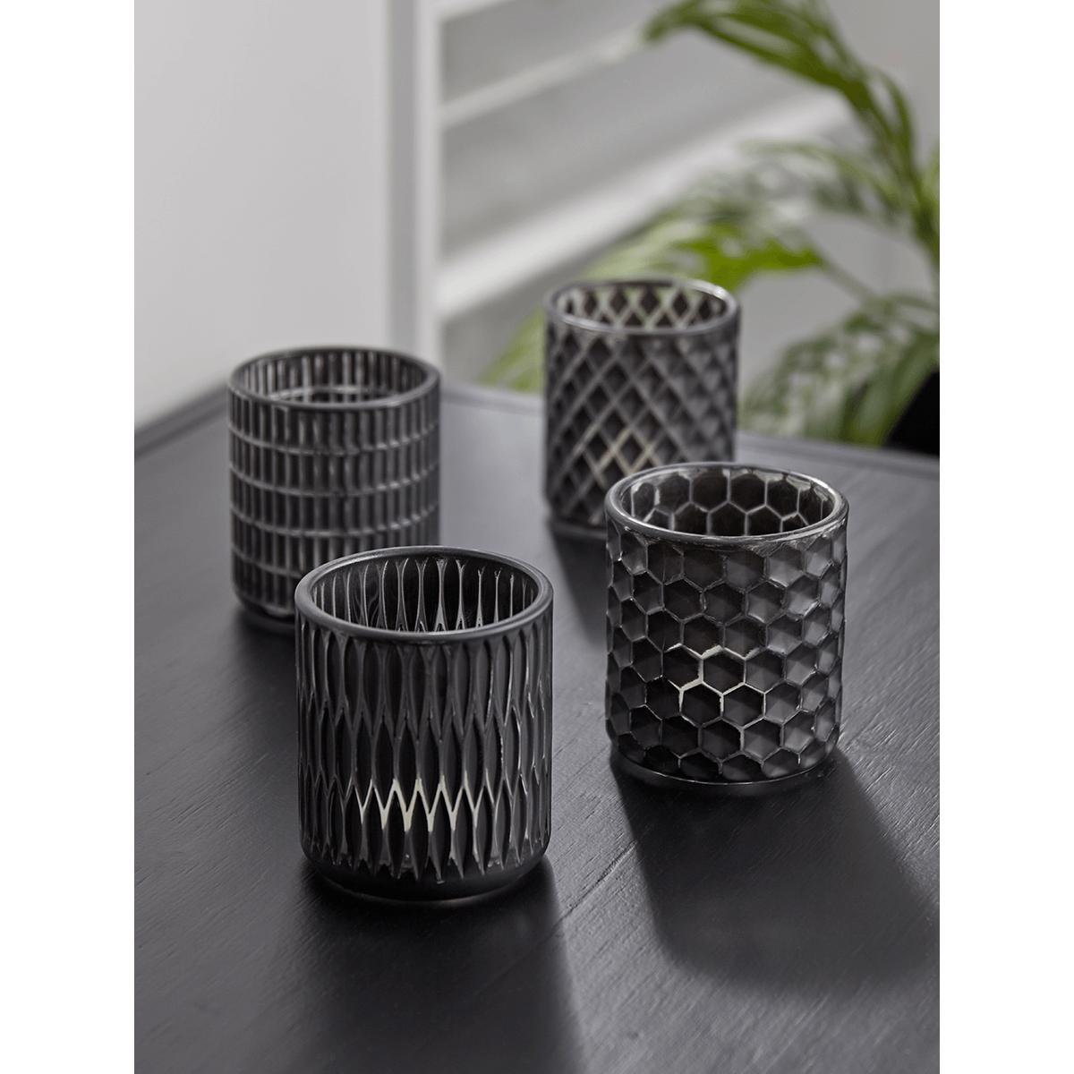 NEW Four Black Geometric Tealight Holders – image 6