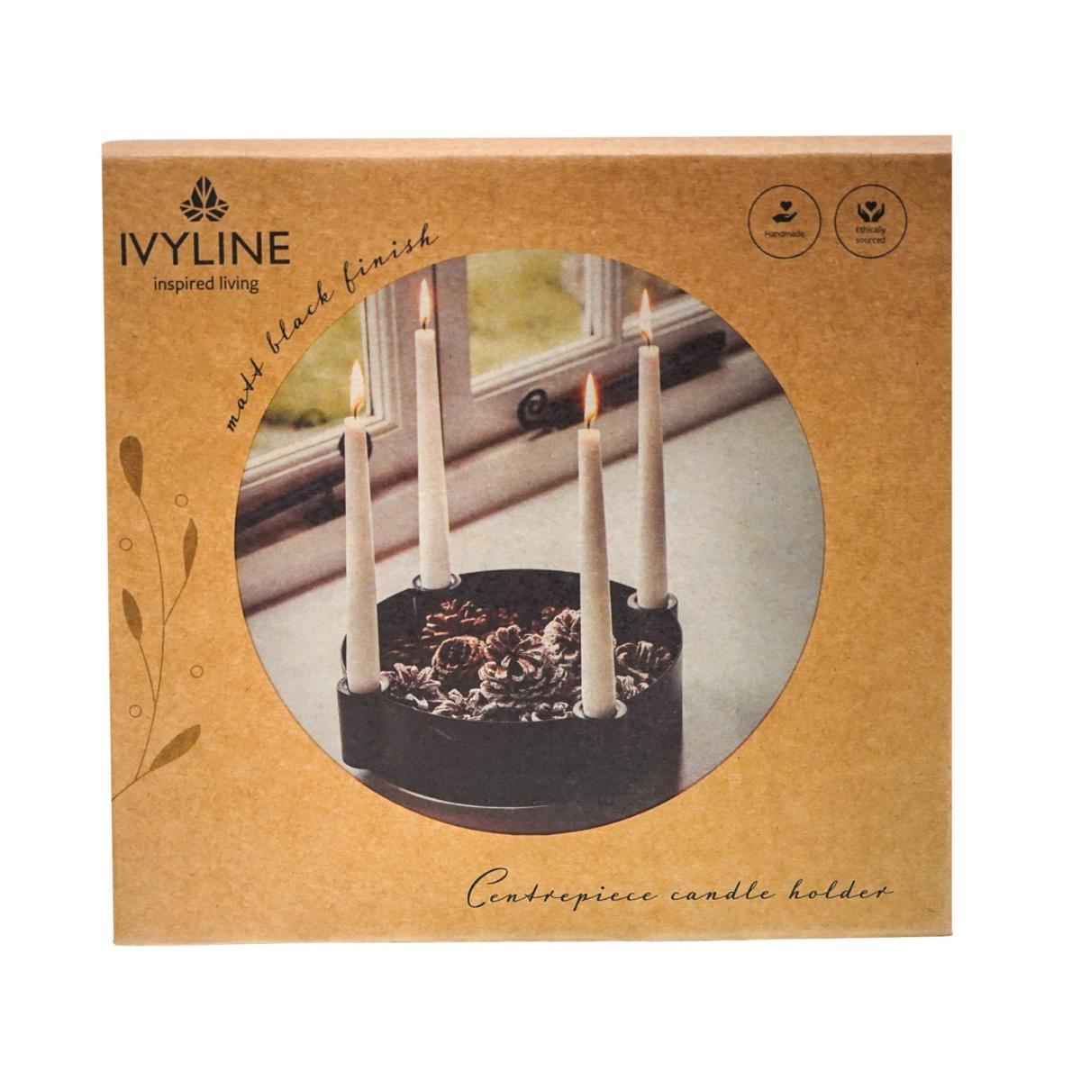 Black Centrepiece Candle Holder Black – image 5