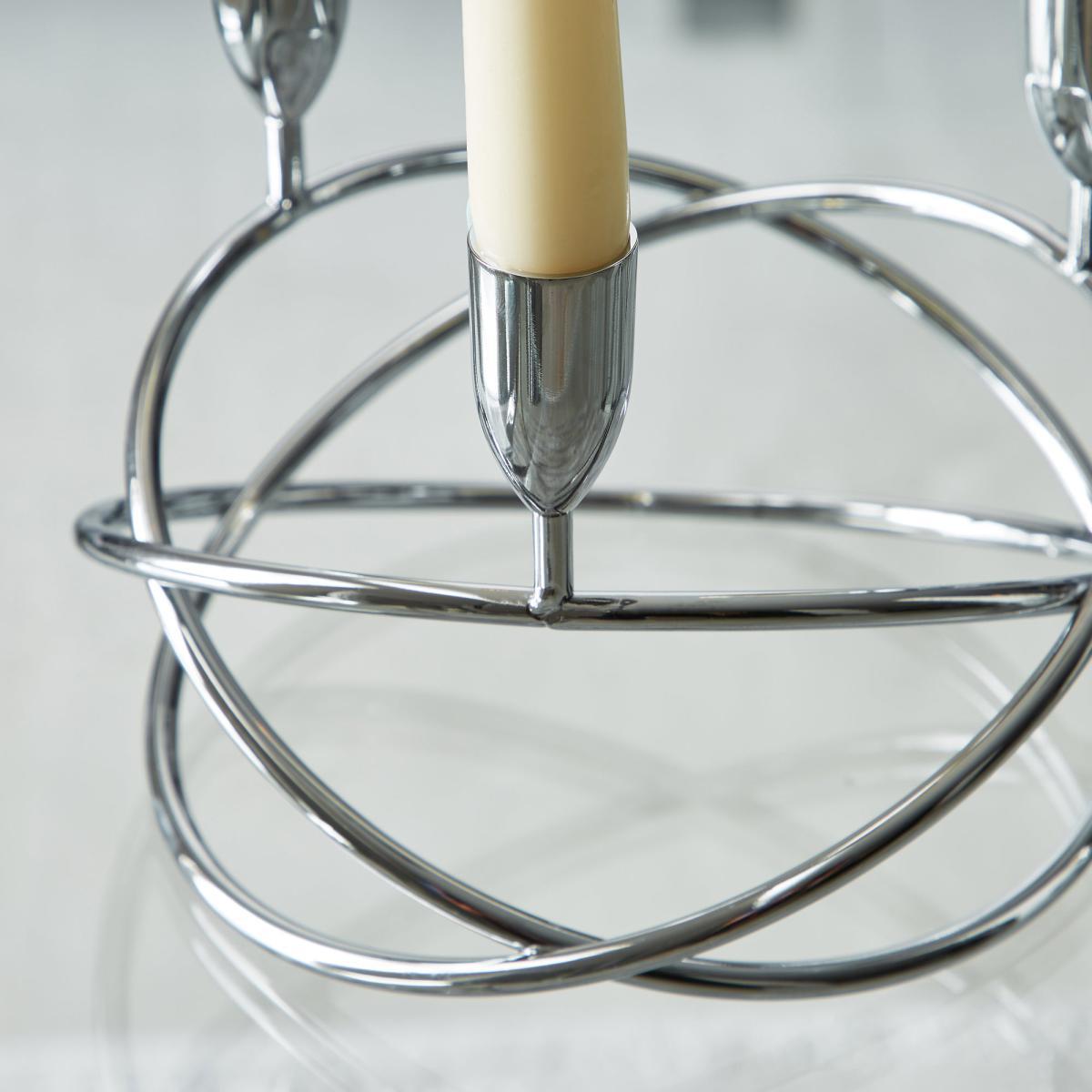 Dorma Circle Silver Candelabra Silver – image 2