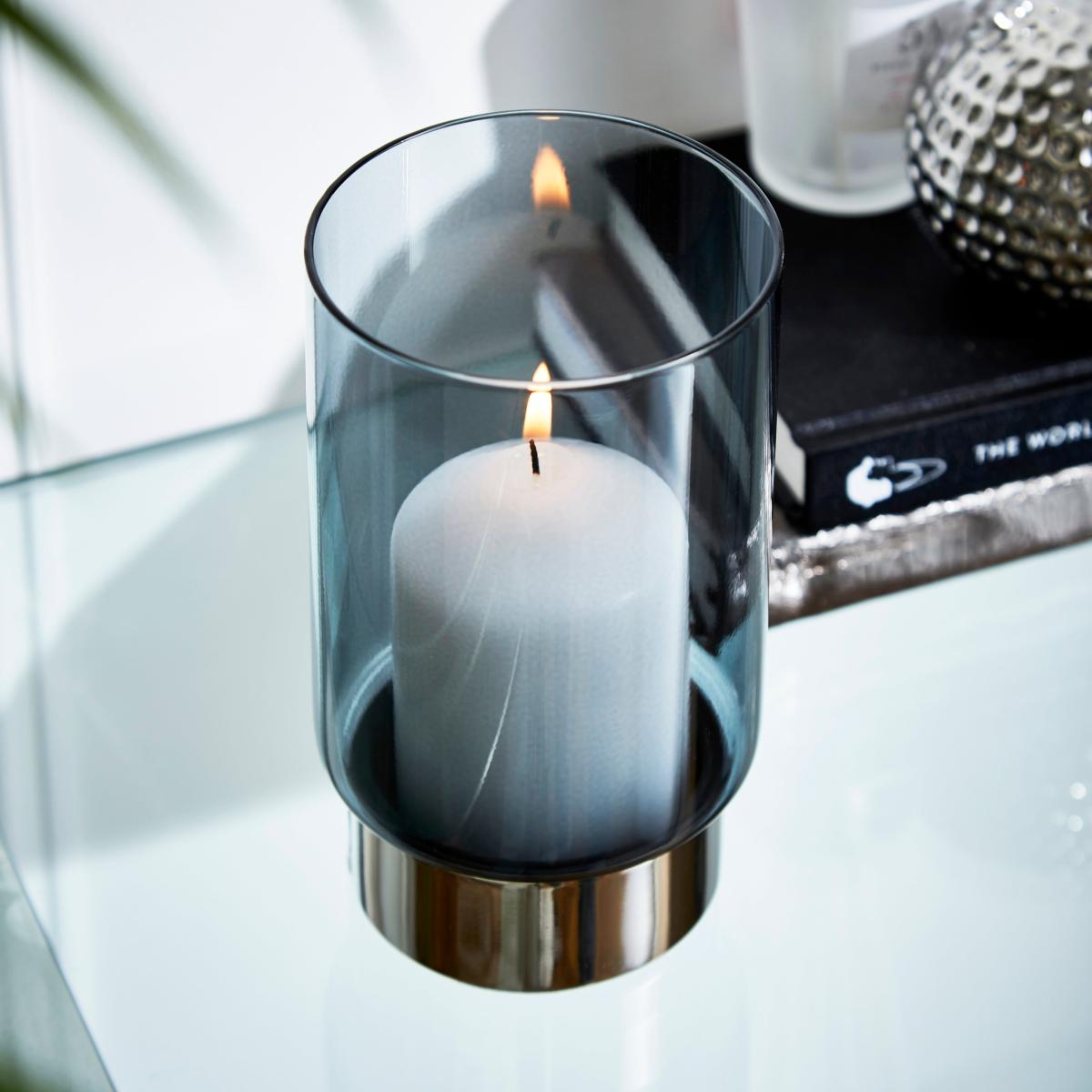 Erin Smoked Candle Holder Silver – image 2