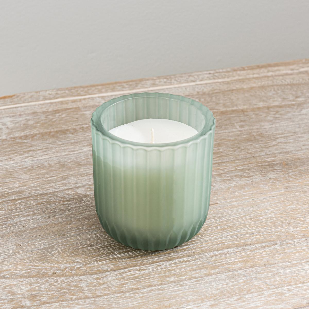 Lemongrass Ribbed Glass Candle Green – image 5
