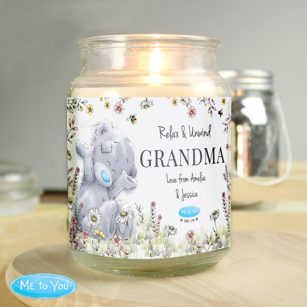 Personalised Me to You Floral Large Lidded Scented Jar Candle MultiColoured – image 2