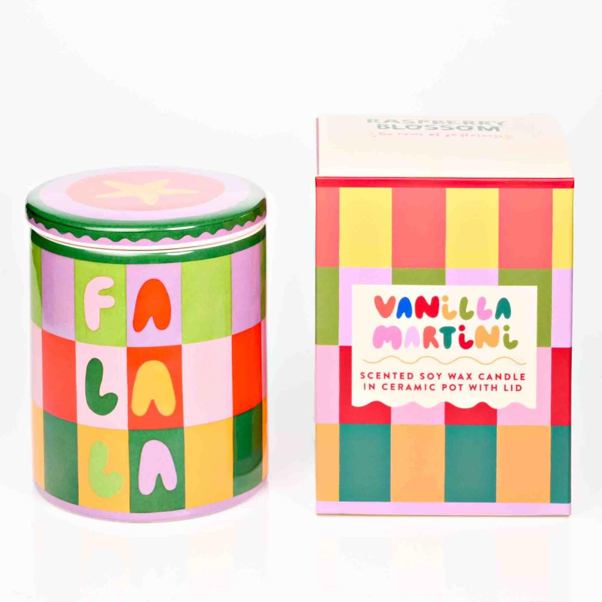 Raspberry Blossom 'Fa La La' Vanilla Martini Lidded Candle MultiColoured – image 2