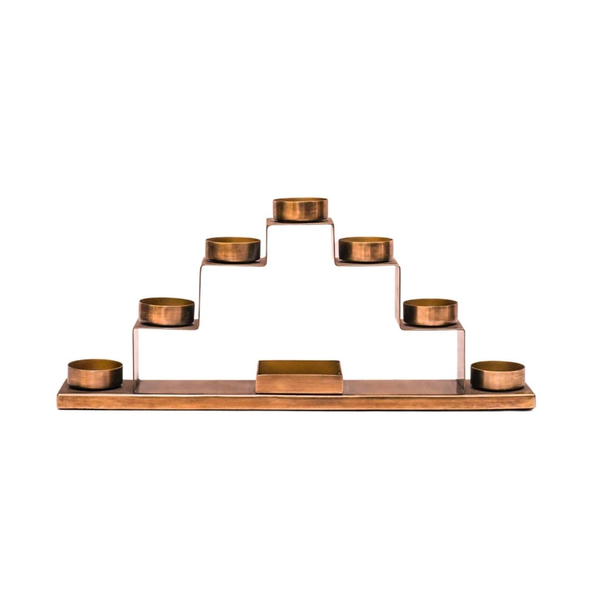 Tealight Candle Holder with Decor Box Brass – image 2