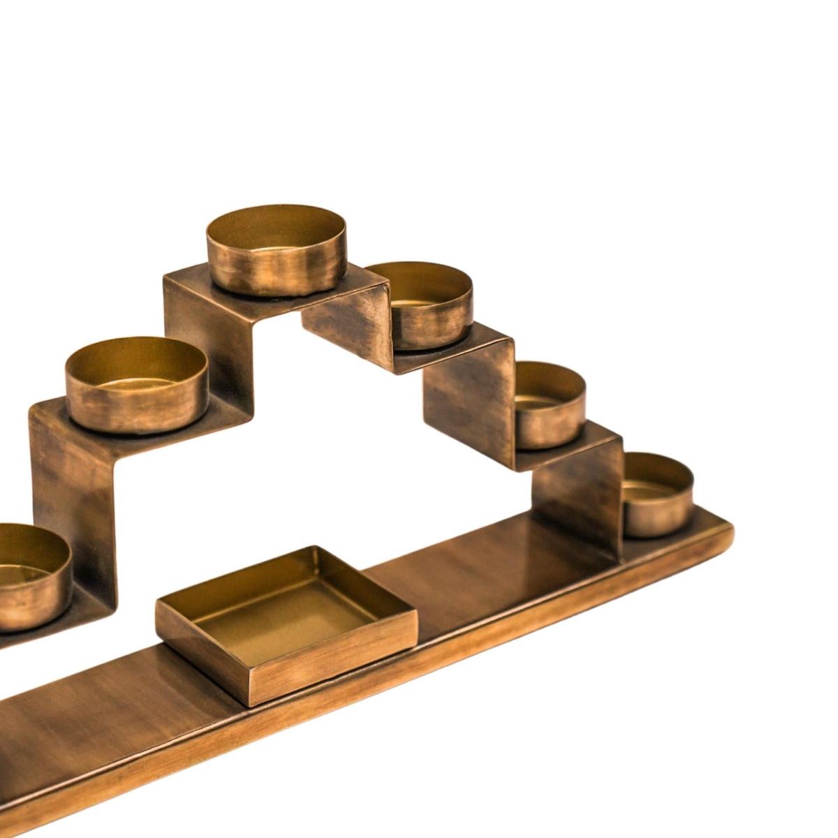 Tealight Candle Holder with Decor Box Brass – image 4