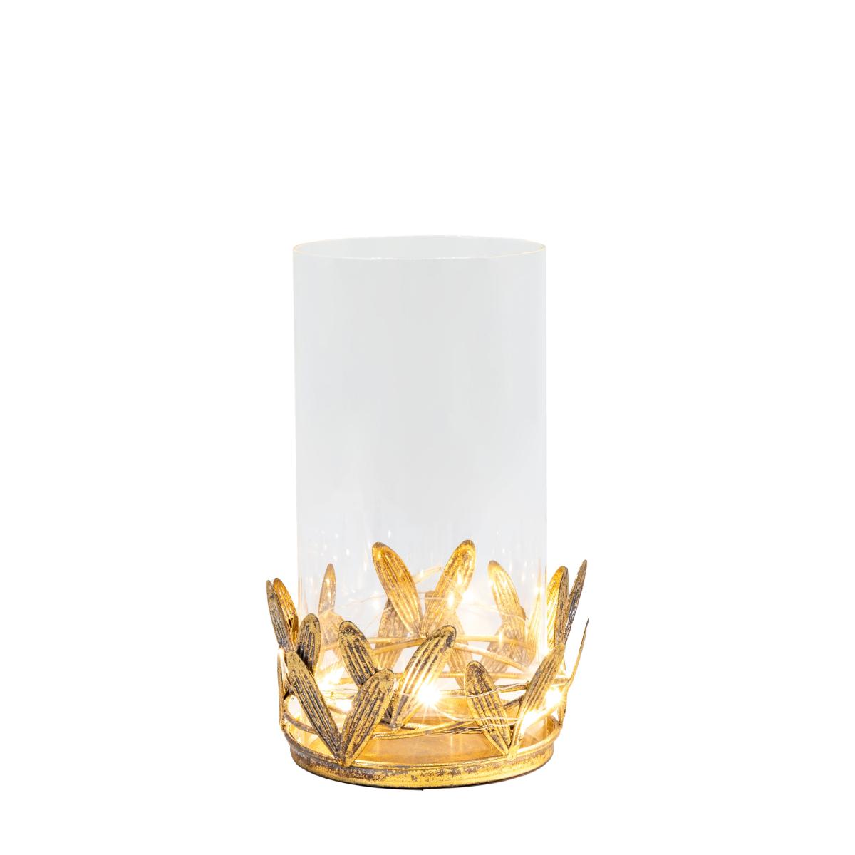 Inaya Mistletoe Candle Holder with LED Light Gold – image 3
