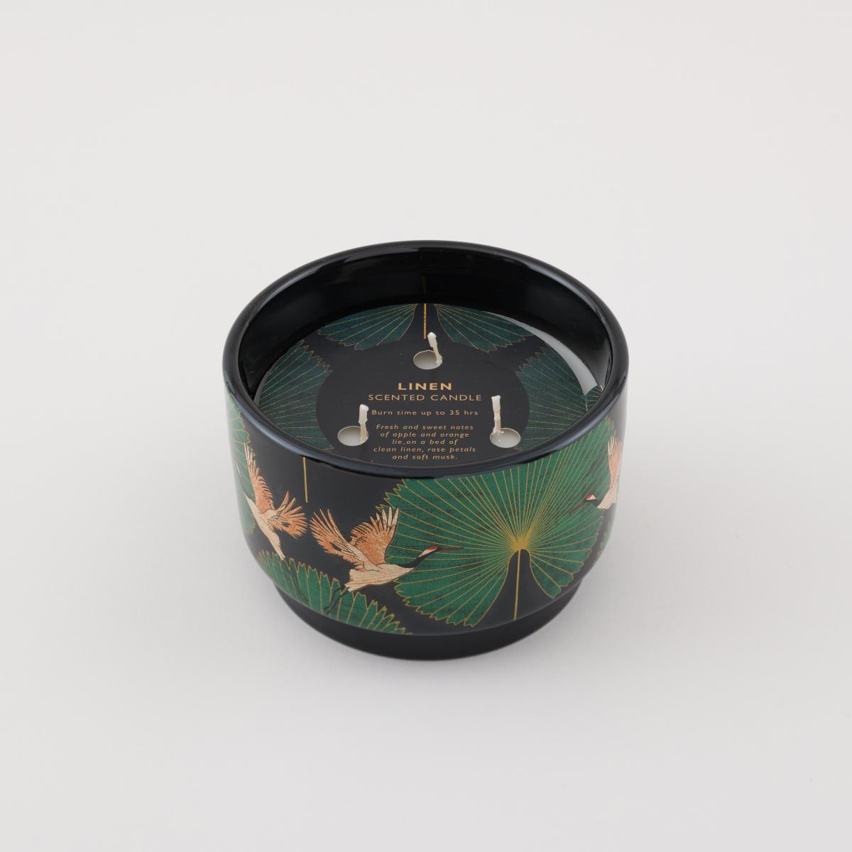 Luxe Cranes Ceramic wick Candle MultiColoured – image 1