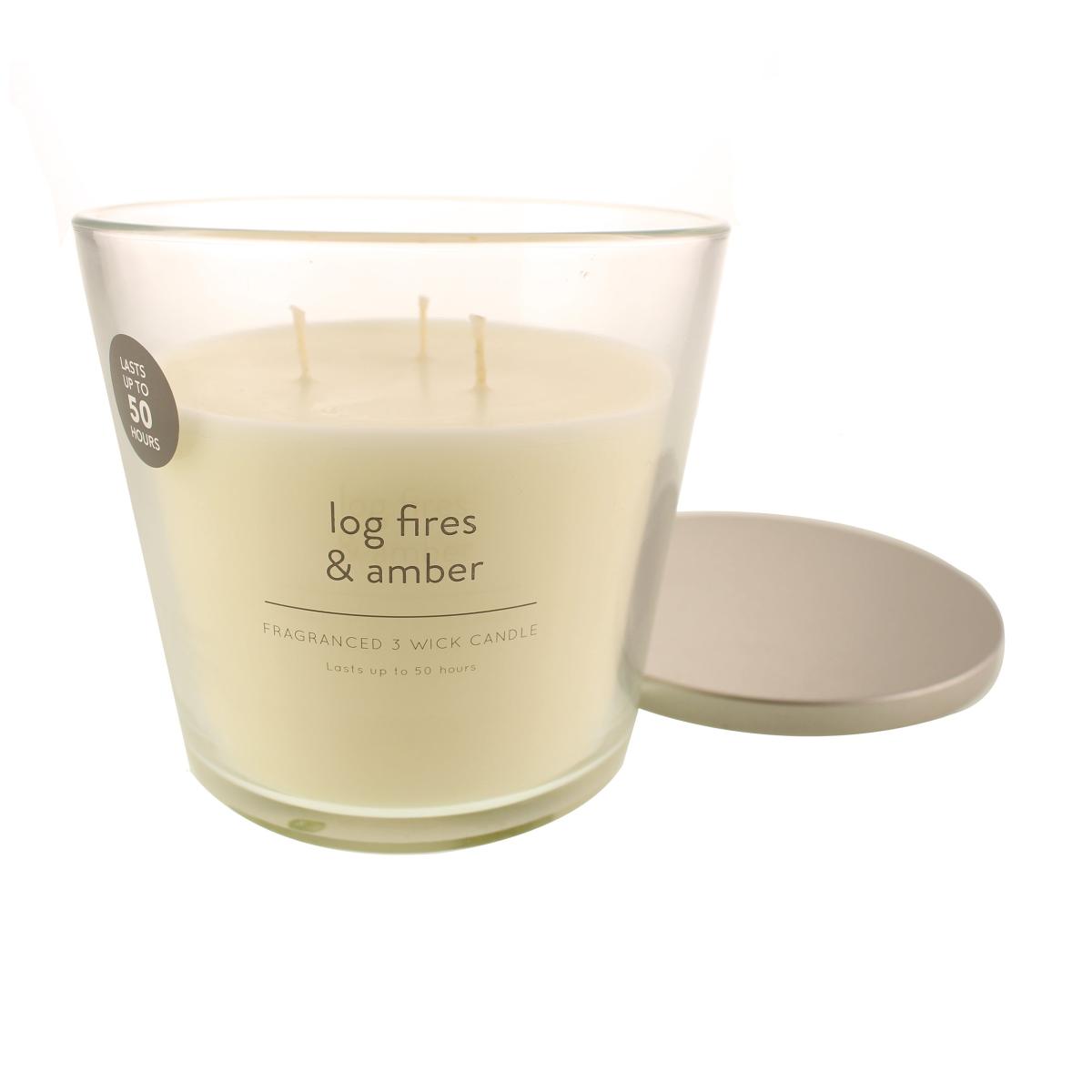 Log Fires and Amber Wick Candle White – image 4