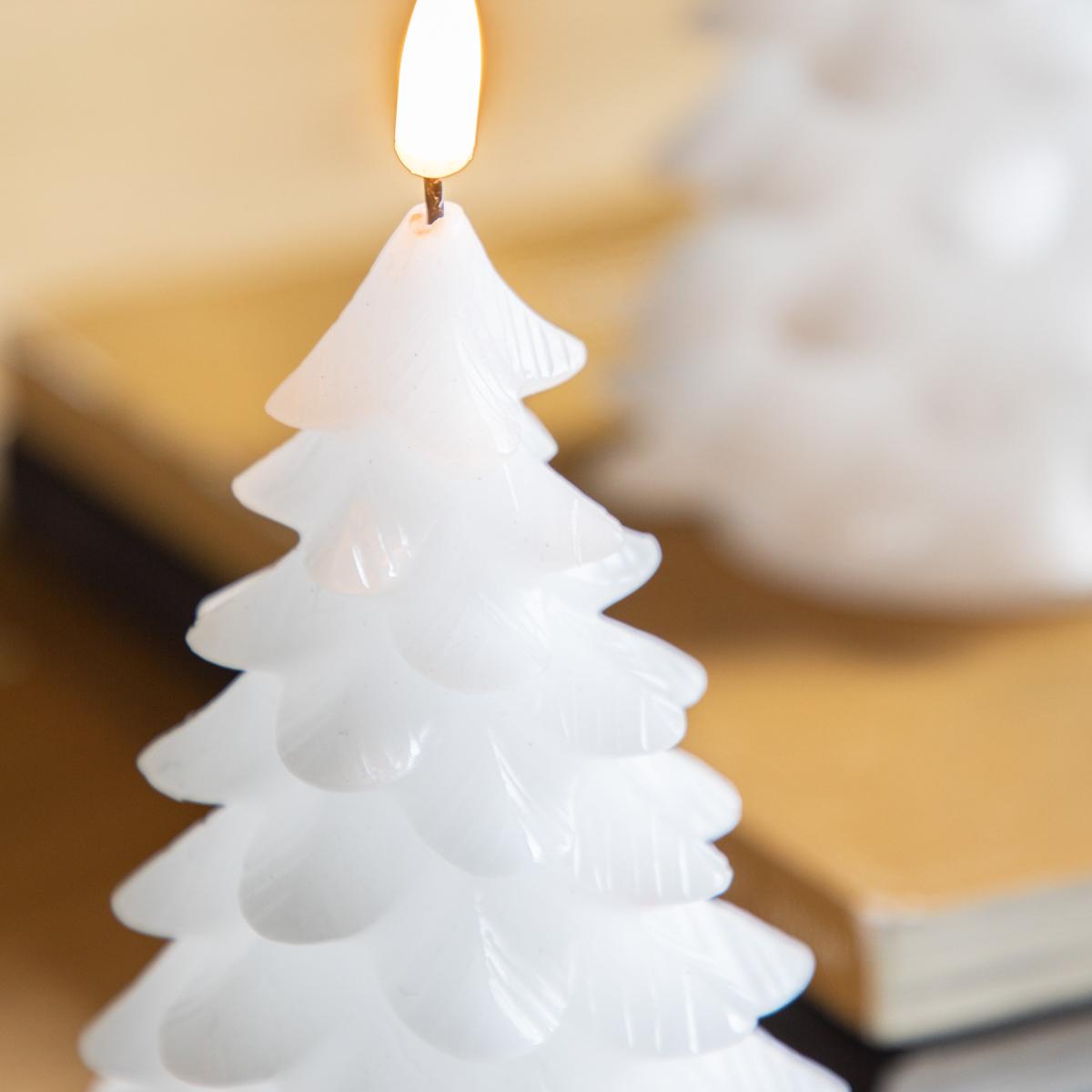 Set of 2 White Christmas Tree Candles White – image 2