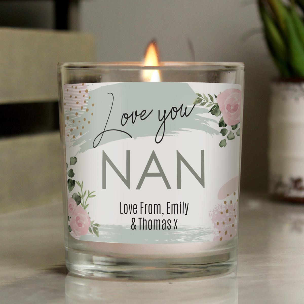 Personalised Abstract Rose Design Scented Jar Candle MultiColoured – image 2