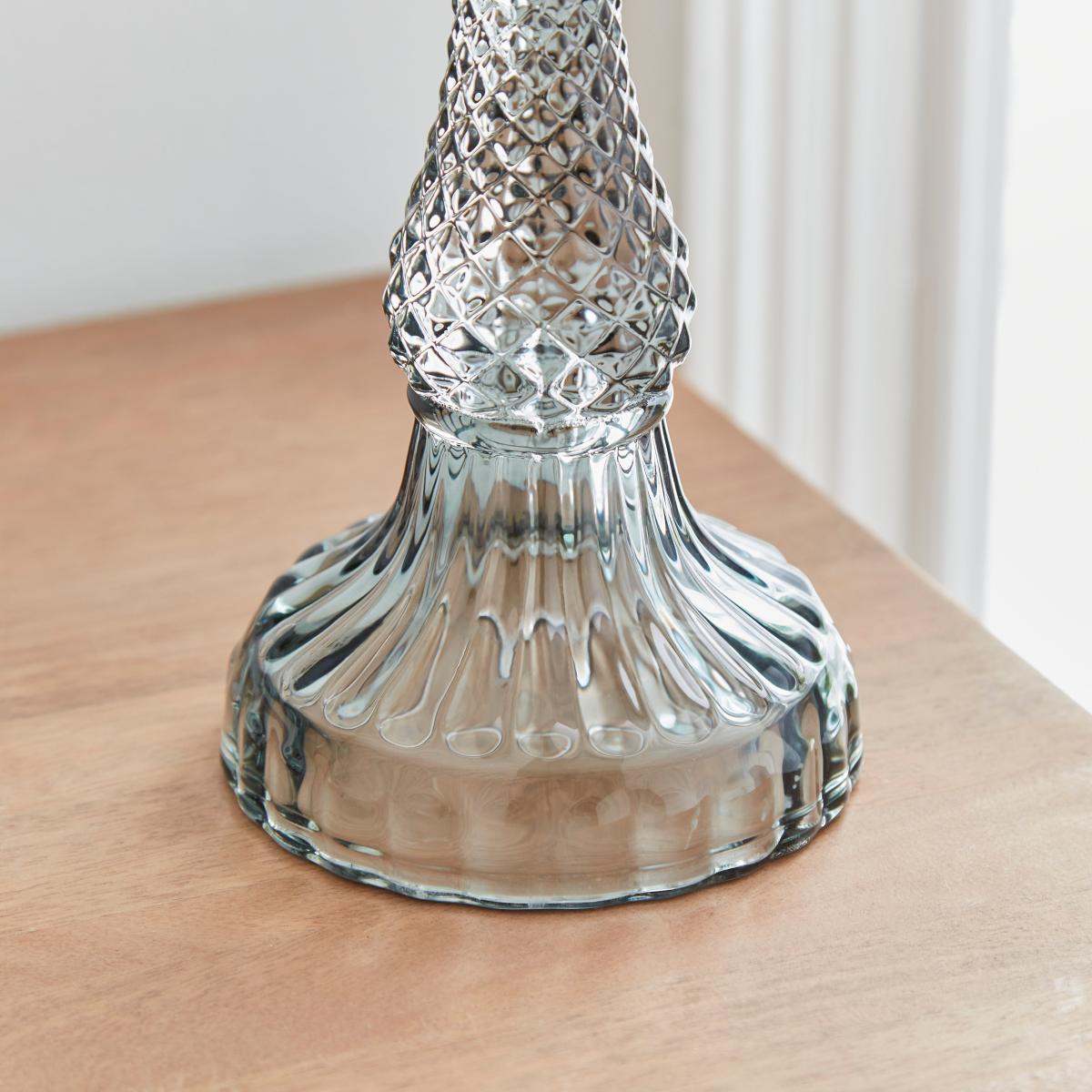 Cut Glass Taper Candle Holder Clear – image 3