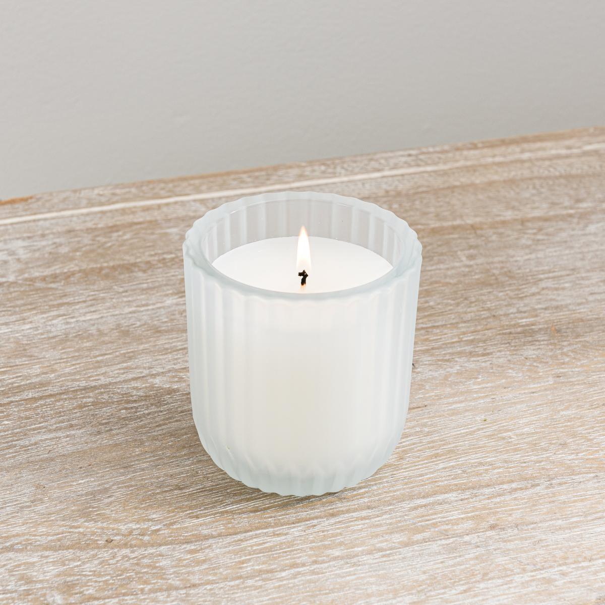 Cassis Ribbed Glass Candle Clear – image 3