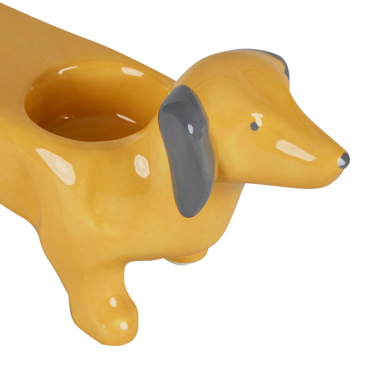 Bertie Sausage Dog Tealight Holder Yellow – image 3