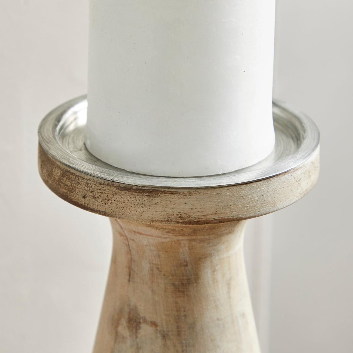 Churchgate Turned Wood Candlestick 35cm Natural – image 3