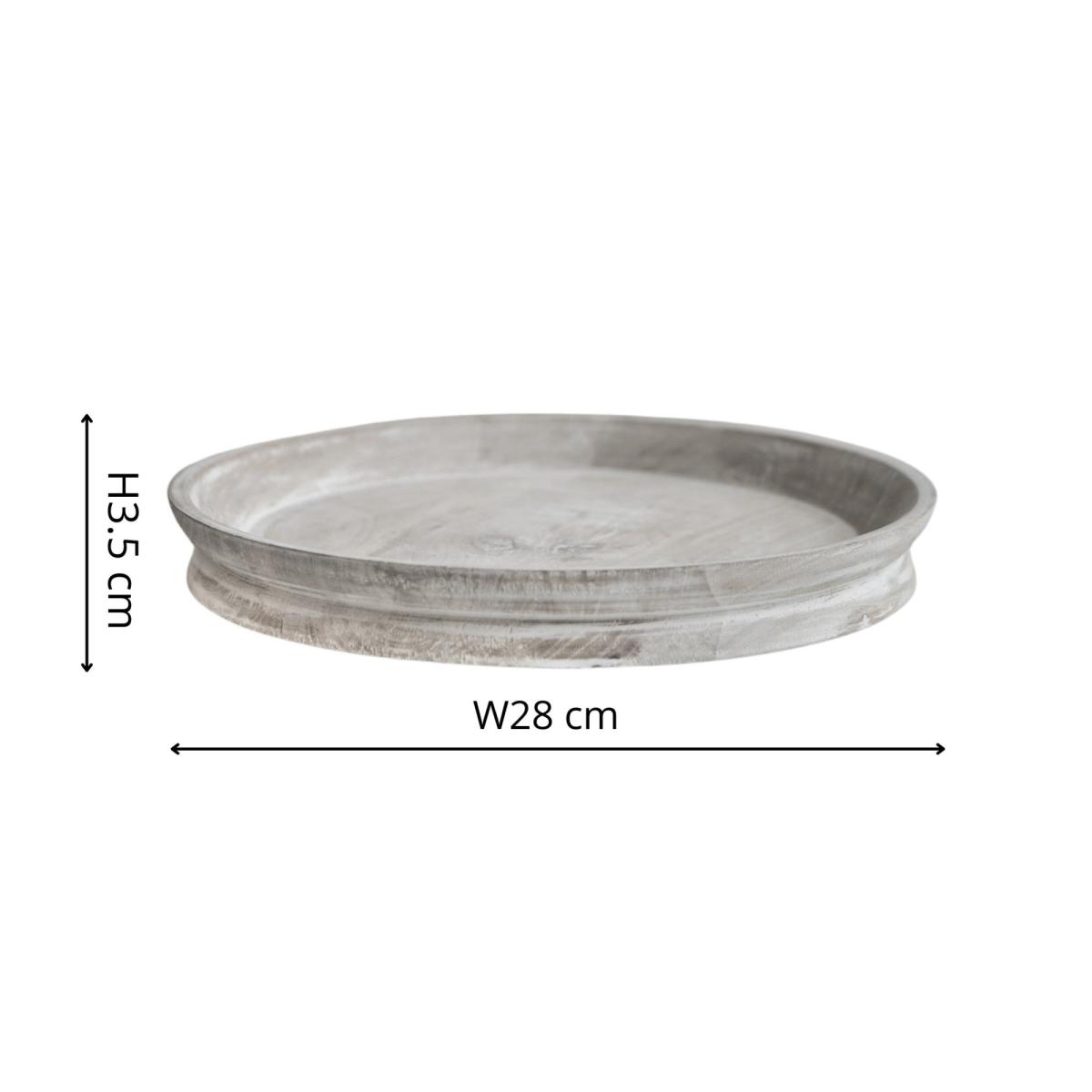 Padstow White Wash Wooden Candle Tray White – image 4