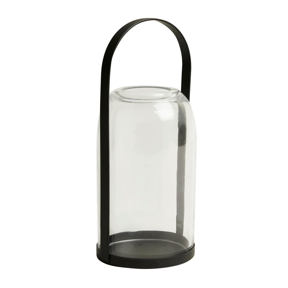 Glass Black Hurricane with Handle Clear – image 3