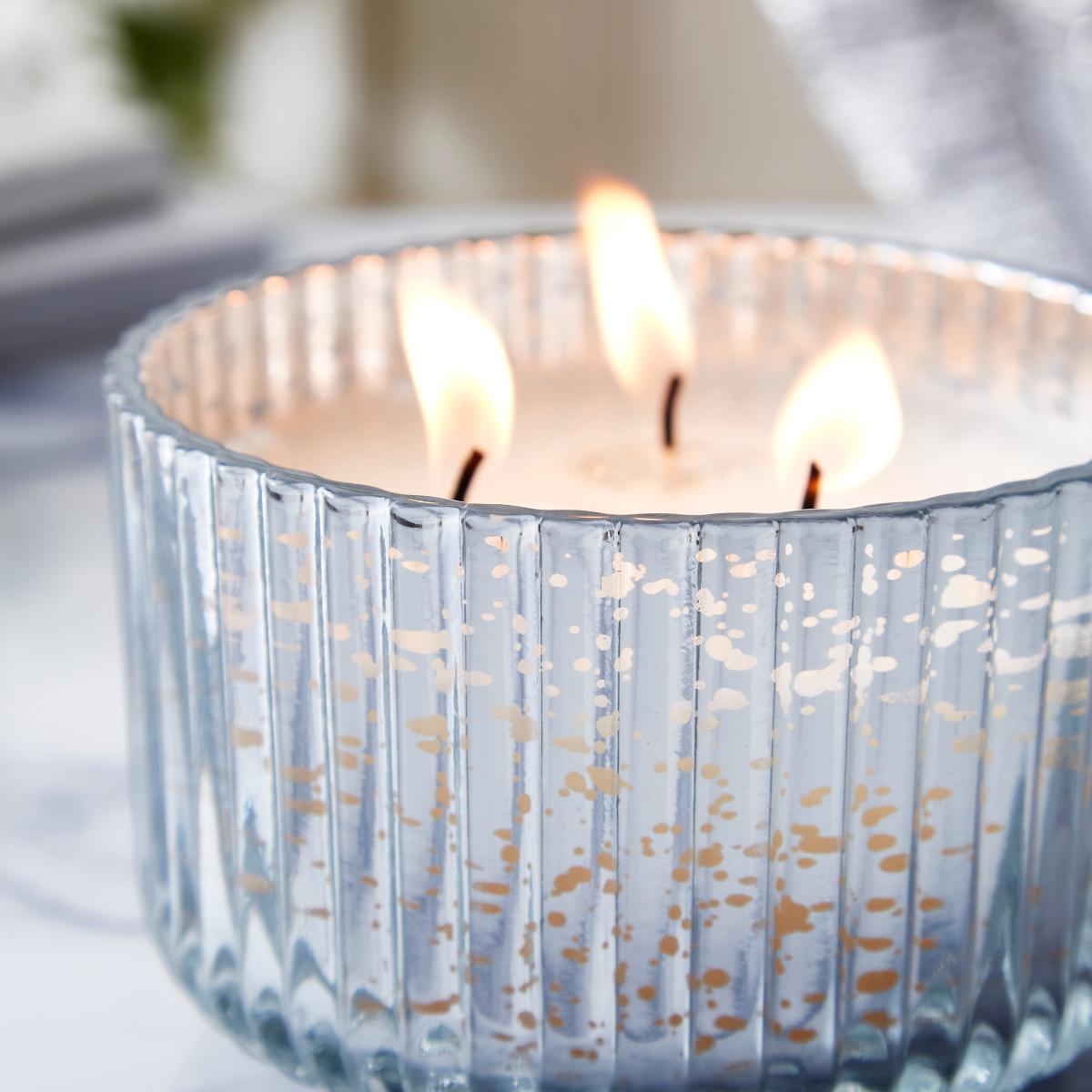 Luxe Mercury Amber & Saffron Wick Candle Silver – image 3