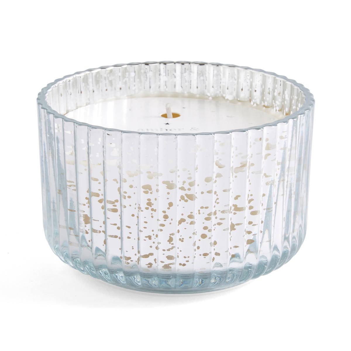 Luxe Mercury Amber & Saffron Wick Candle Silver – image 4