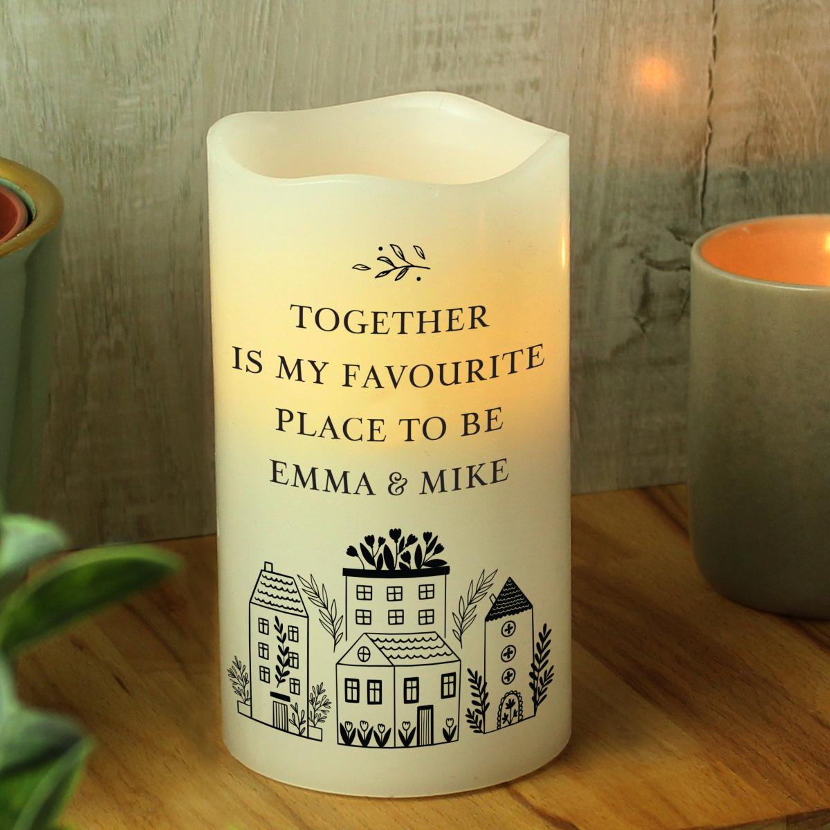 Personalised Home LED Candle White – image 3