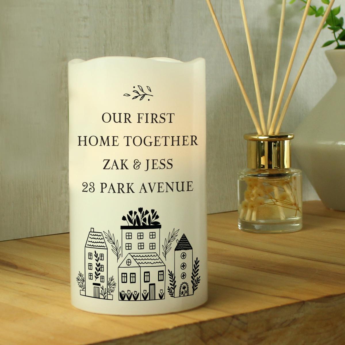 Personalised Home LED Candle White – image 4