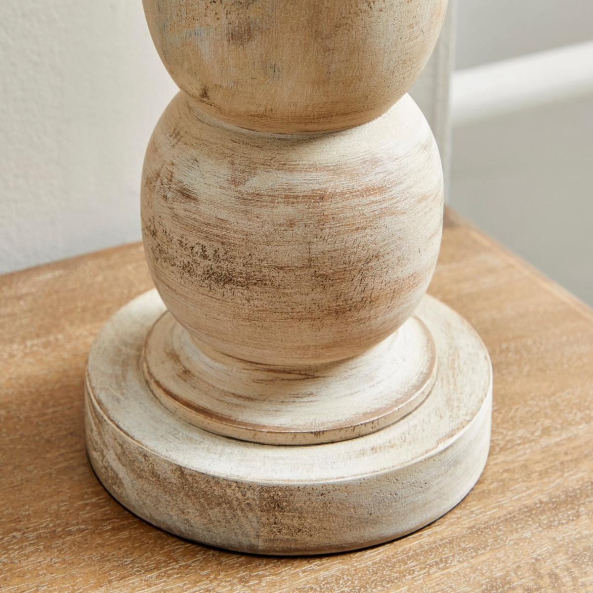 Churchgate Turned Wood Candlestick 35cm Natural – image 4