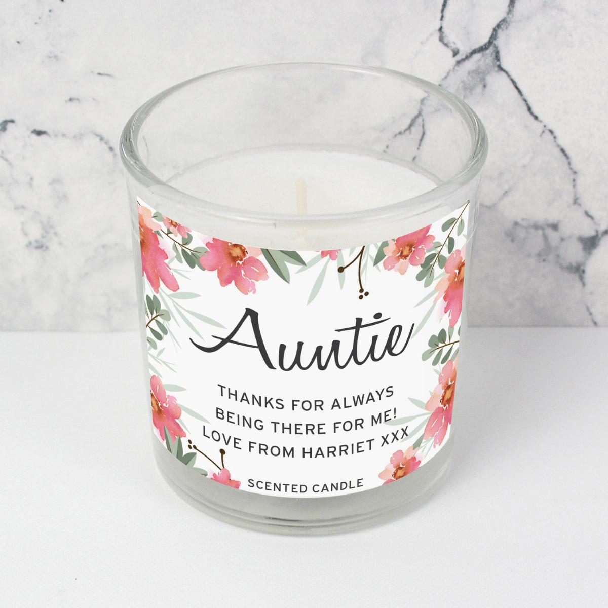 Personalised Floral Sentimental Scented Jar Candle MultiColoured – image 2