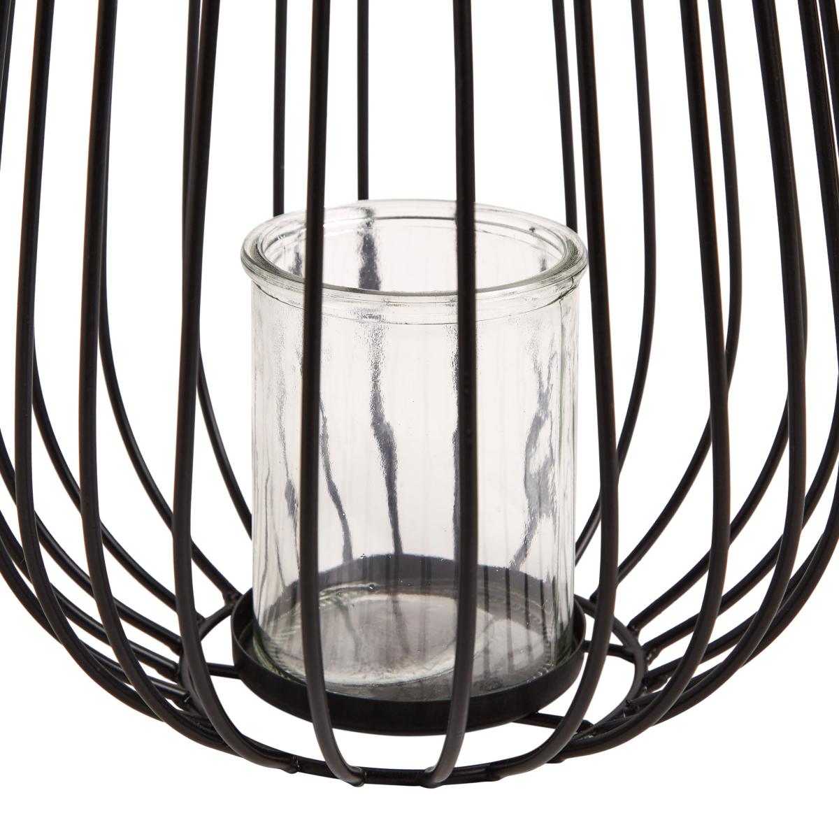 Black Wire Lantern 40cm Black – image 5