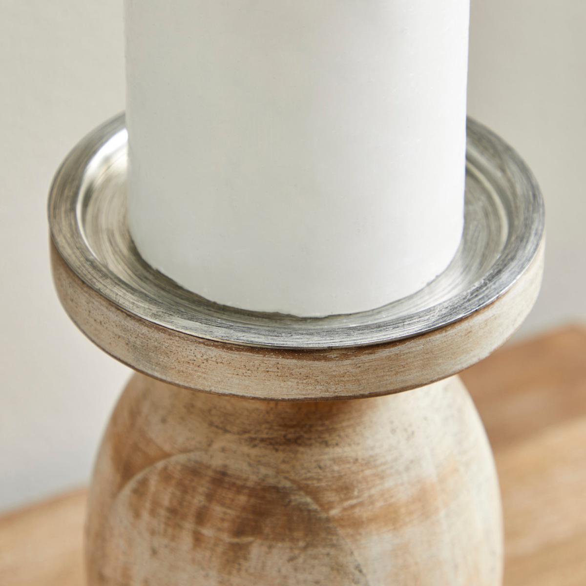 Churchgate Solid Wood Candlestick 22cm Natural – image 3