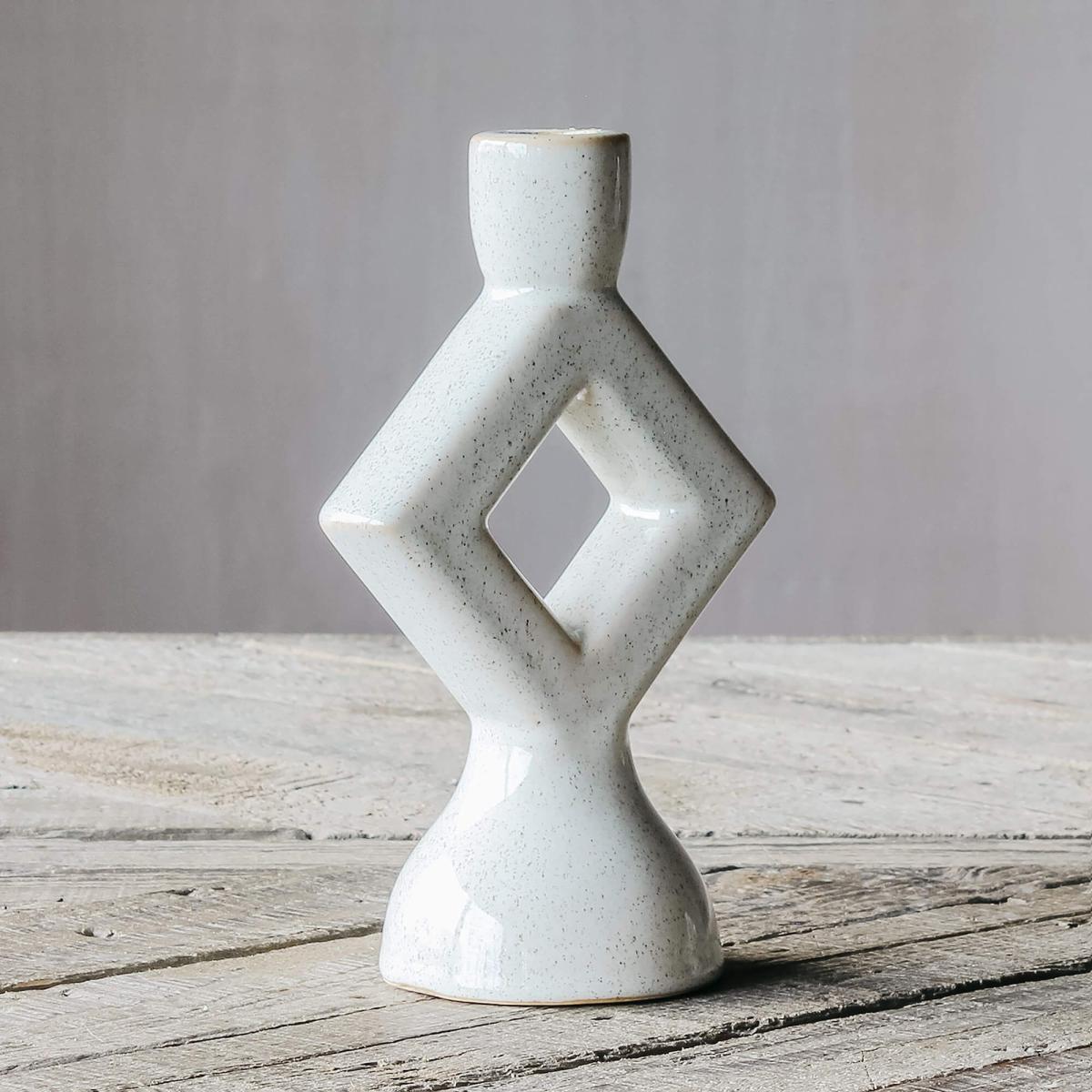 Cream Diamond Candle Holder – image 2