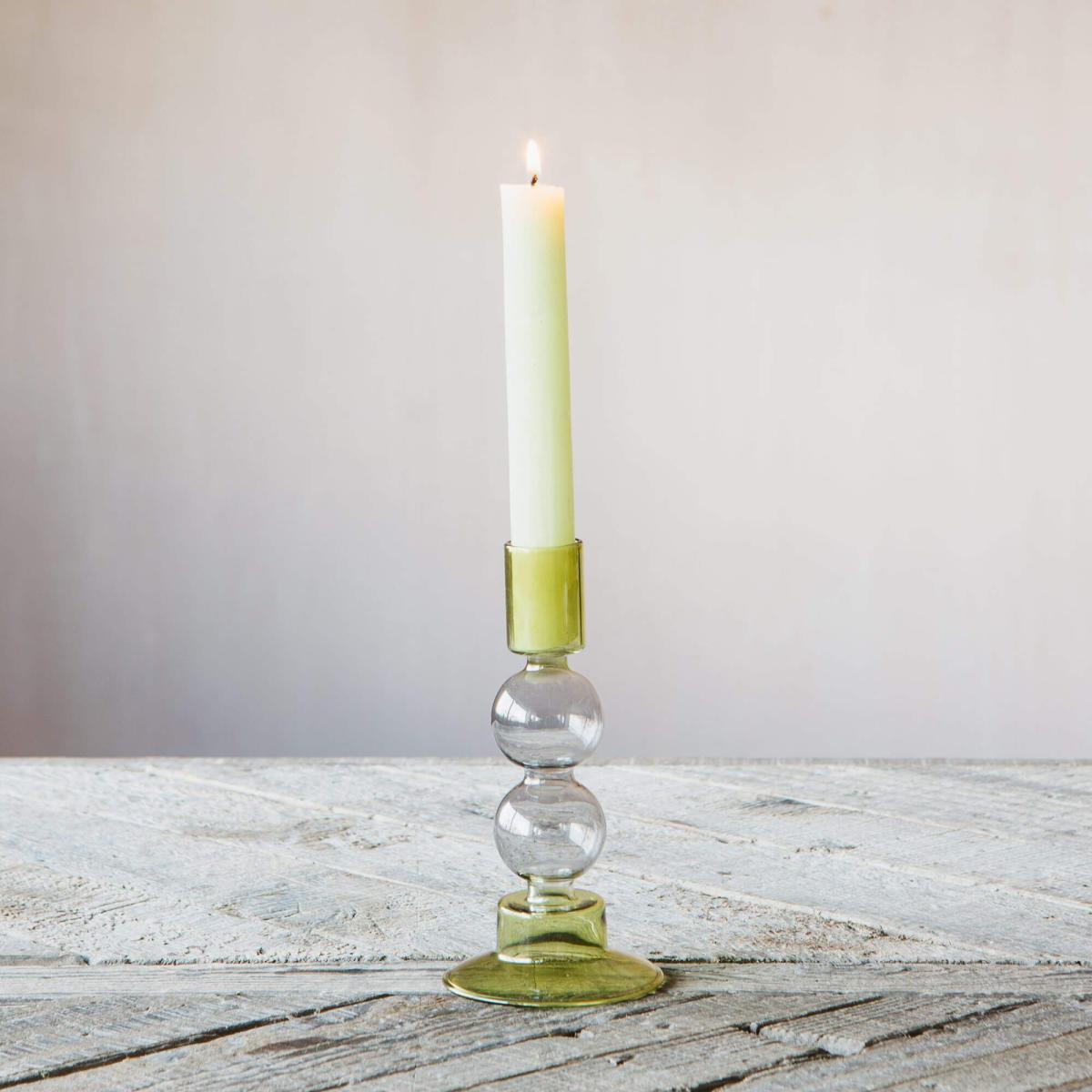 Turquoise and Red Bubble Candle Holder – image 2