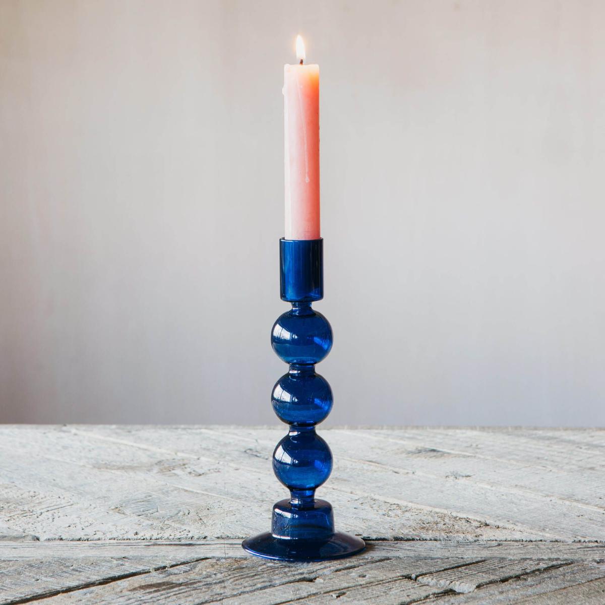 Turquoise and Red Bubble Candle Holder – image 3