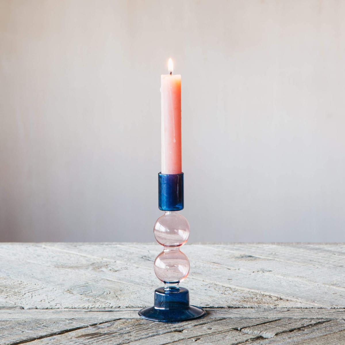 Turquoise and Red Bubble Candle Holder – image 6