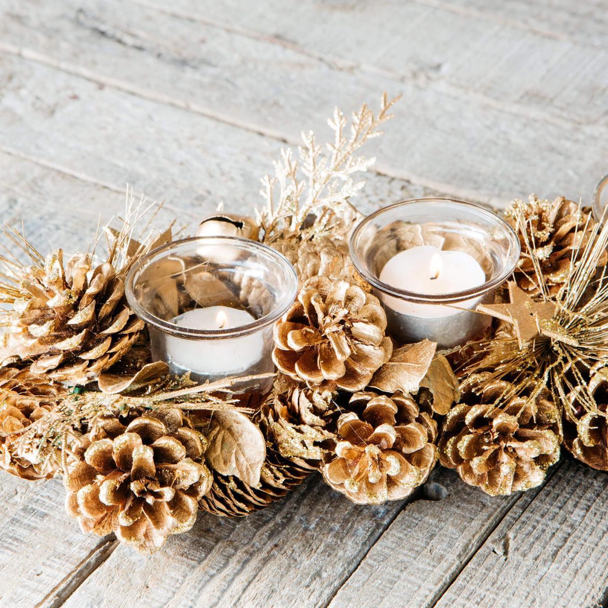 Pine Cone and Stars Candle Holder – image 3