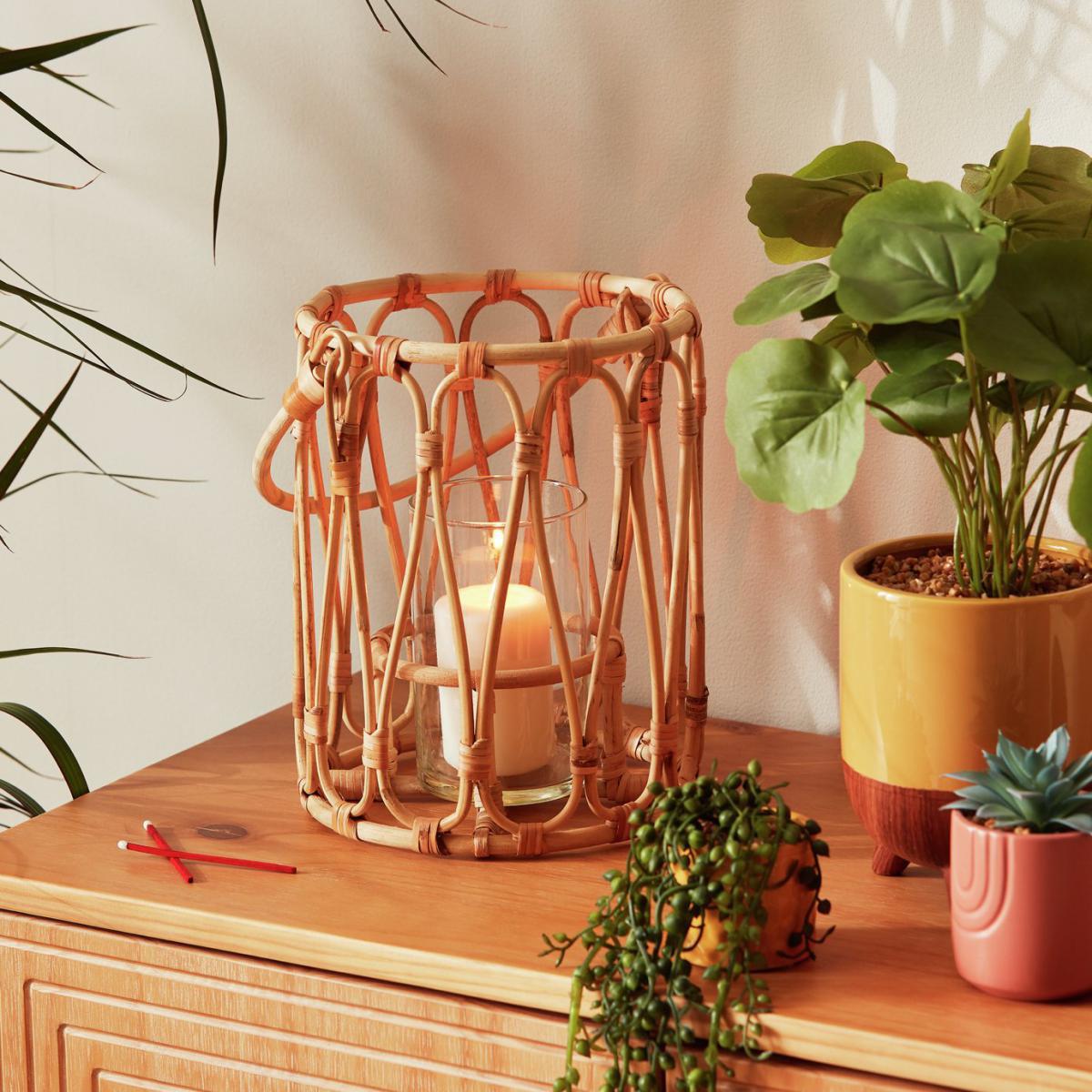 Habitat Small Bamboo Lantern Candle Holder - Natural – image 5