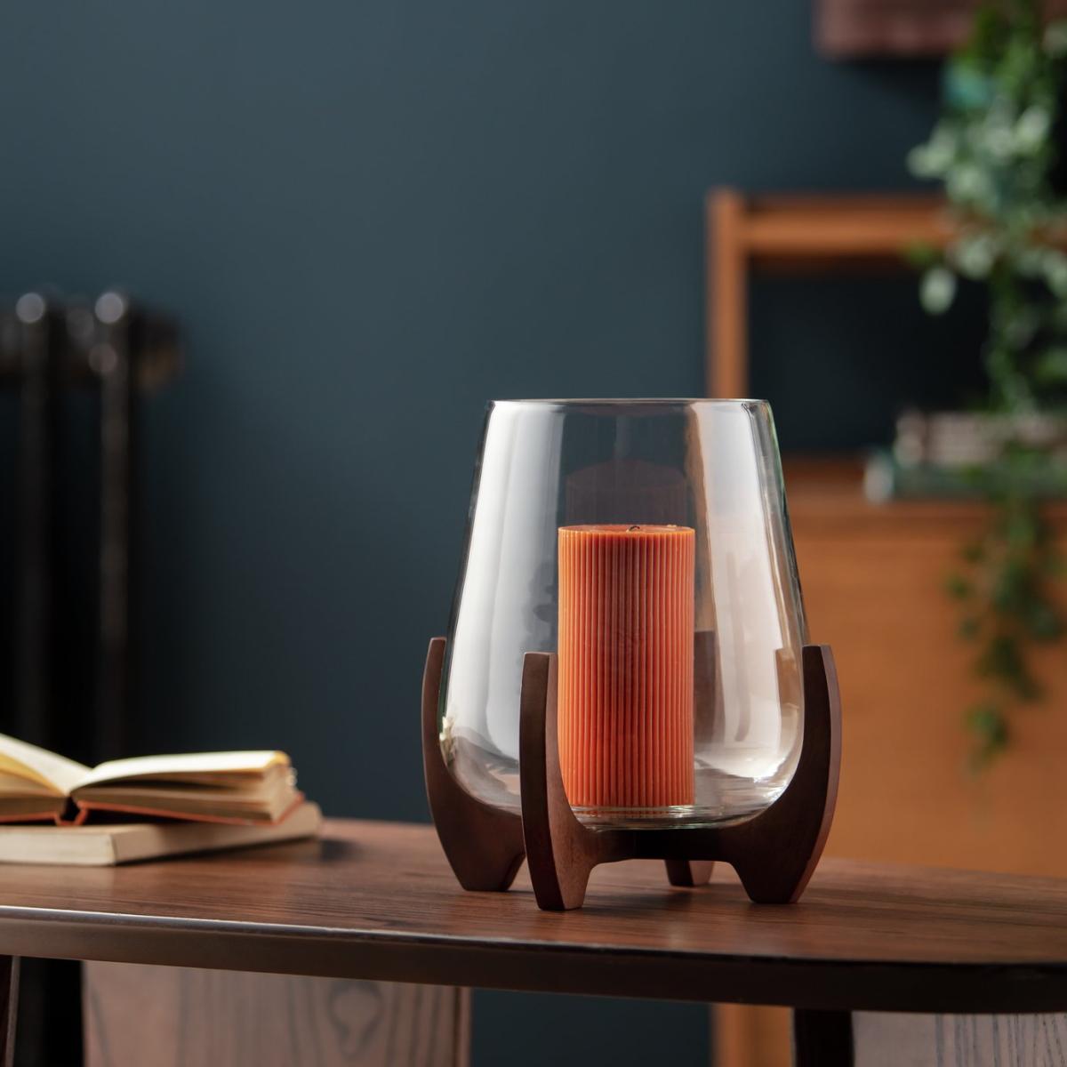 Habitat Hurricane Candle Holder with Wooden Leg – image 2