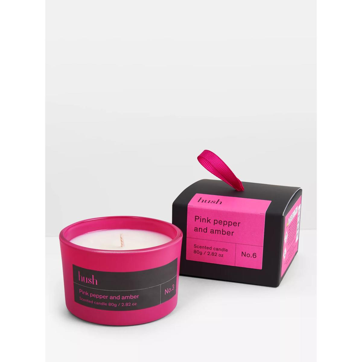 hush Pink Pepper & Amber Scented Mini Candle, 80g – image 2