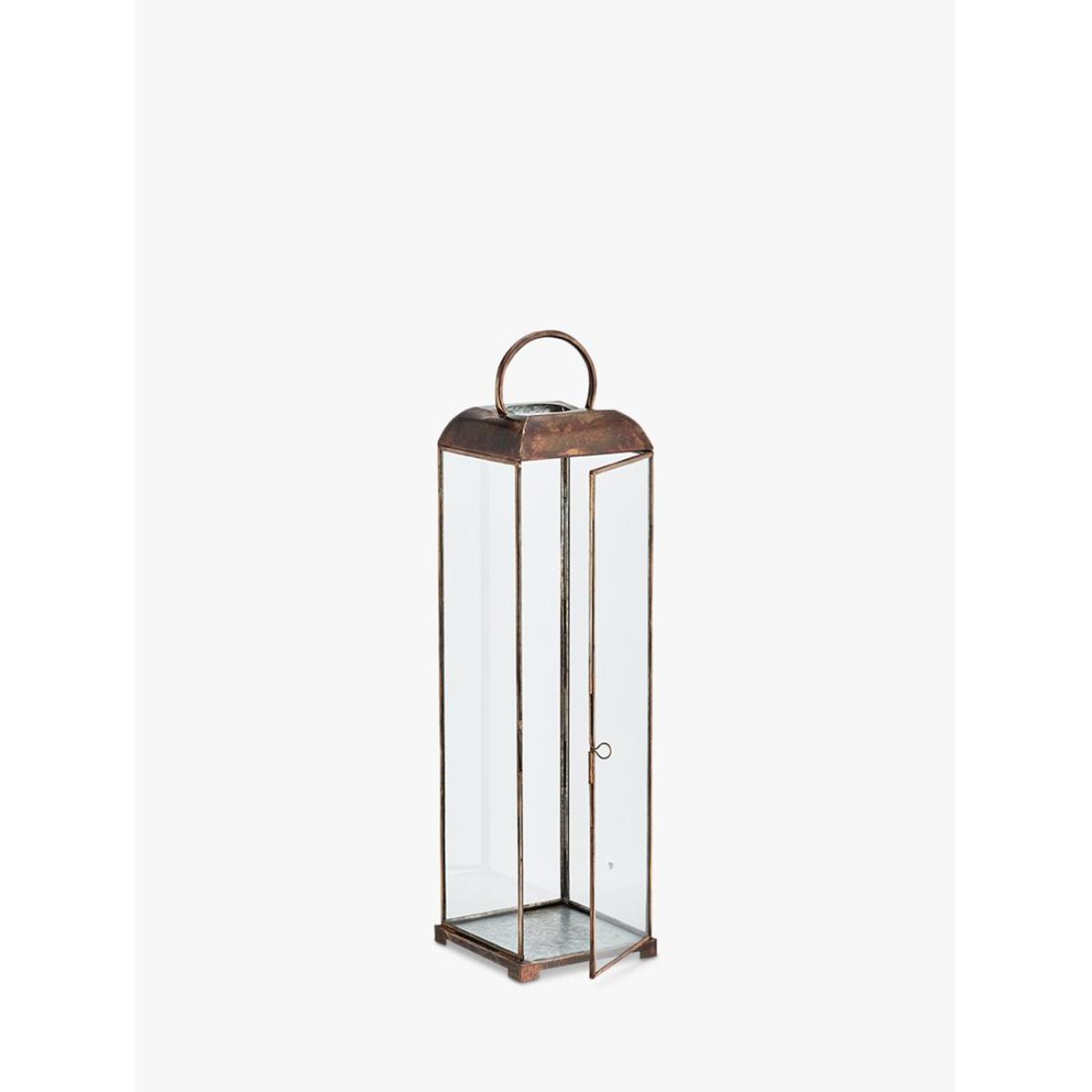 Nkuku Kaso Brass Lantern Candle Holder, Antique Brass – image 7