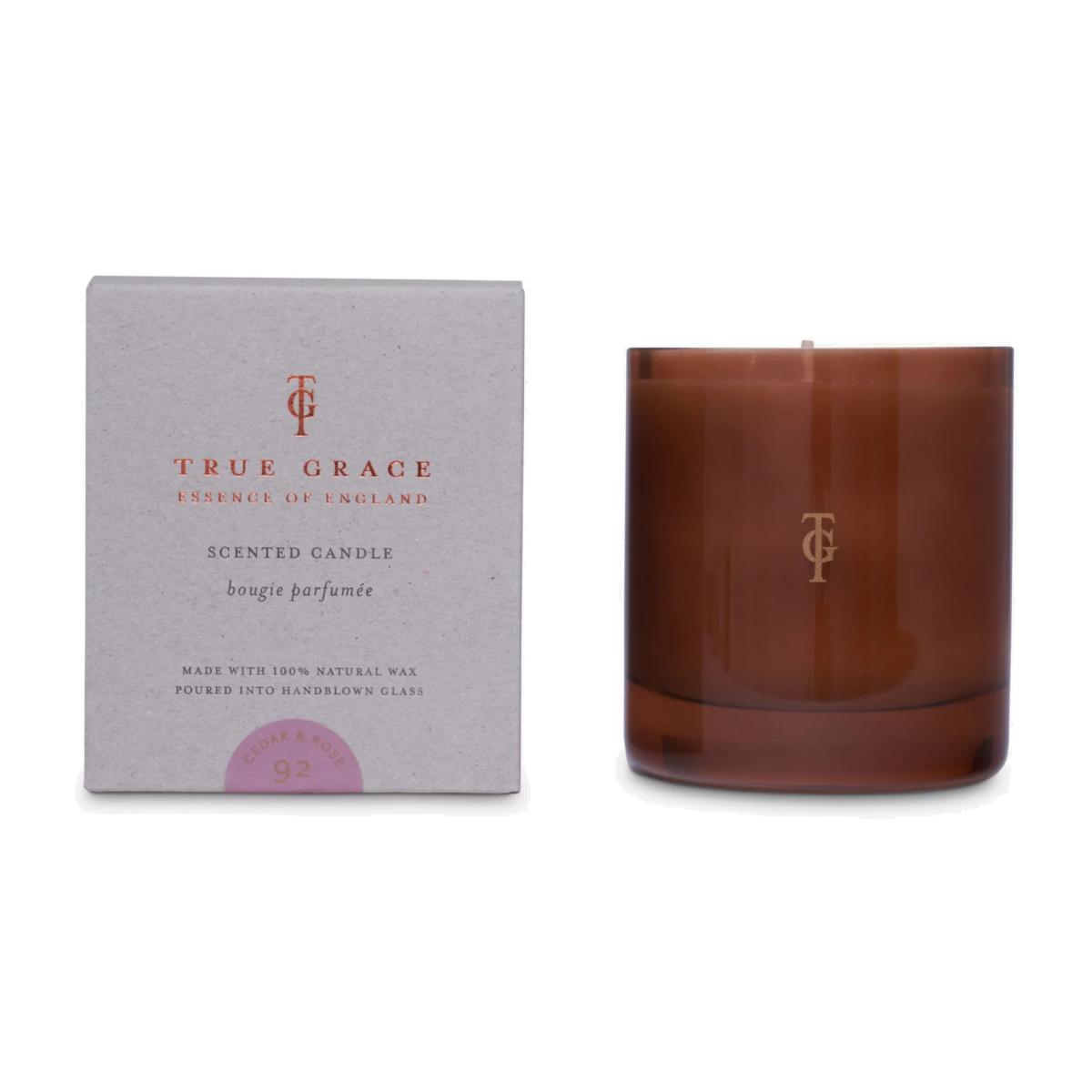 True Grace Burlington Cedar & Rose Scented Candle, 290g