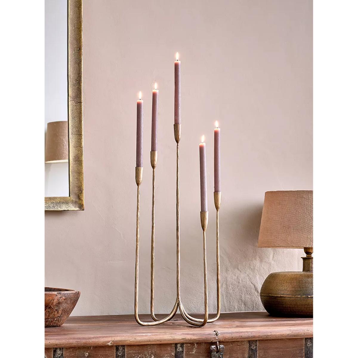 Nkuku Mbata Cluster Candelabra, Brass – image 2