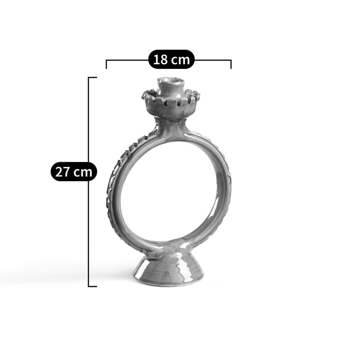 Makero 27cm High Terracotta Candlestick – image 5