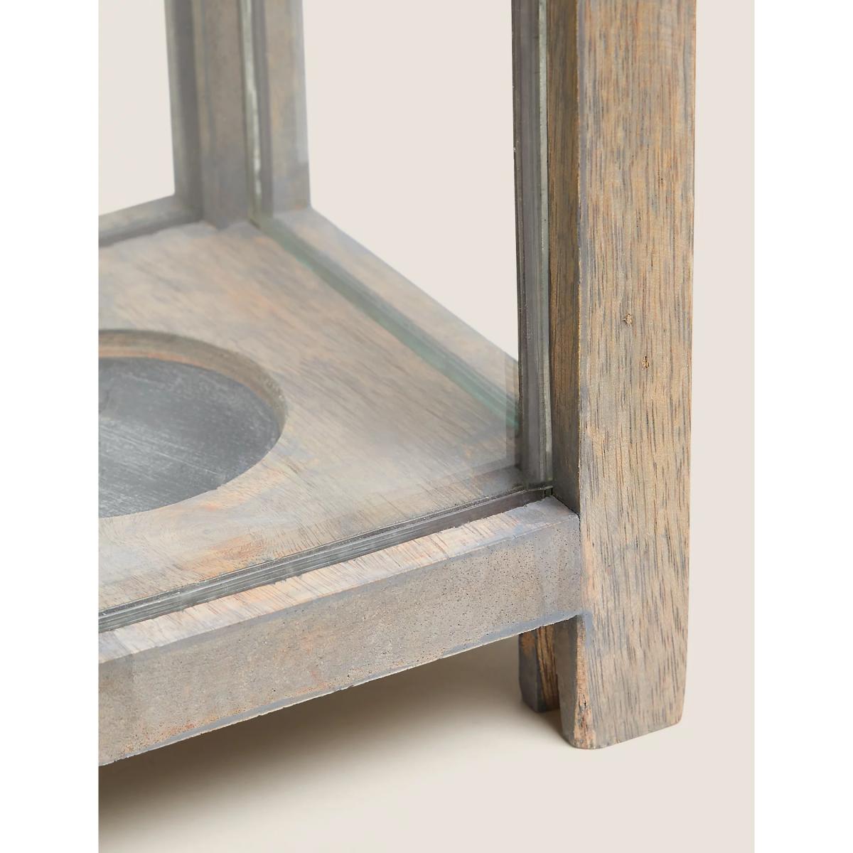 M&S Wooden Small Hurricane Lantern - Natural, Natural – image 2