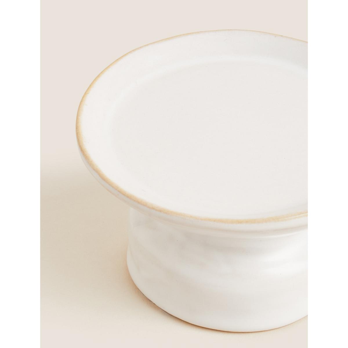 M&S Small Ceramic Pillar Candle Holder - White, White – image 2