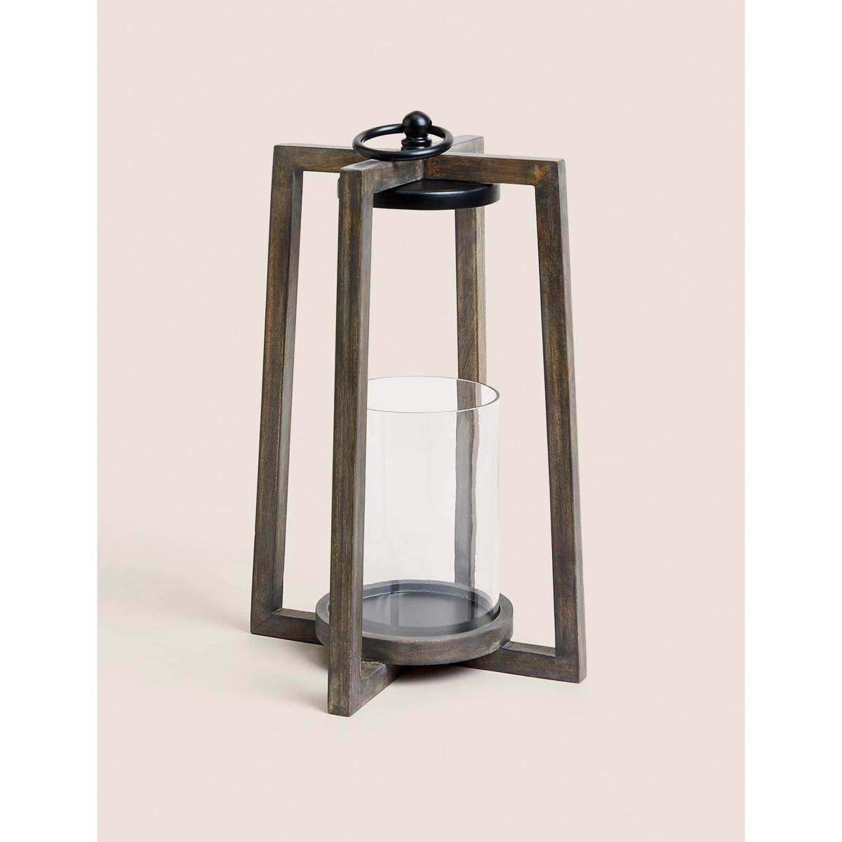 M&S Wooden Frame Lantern, Wood – image 2