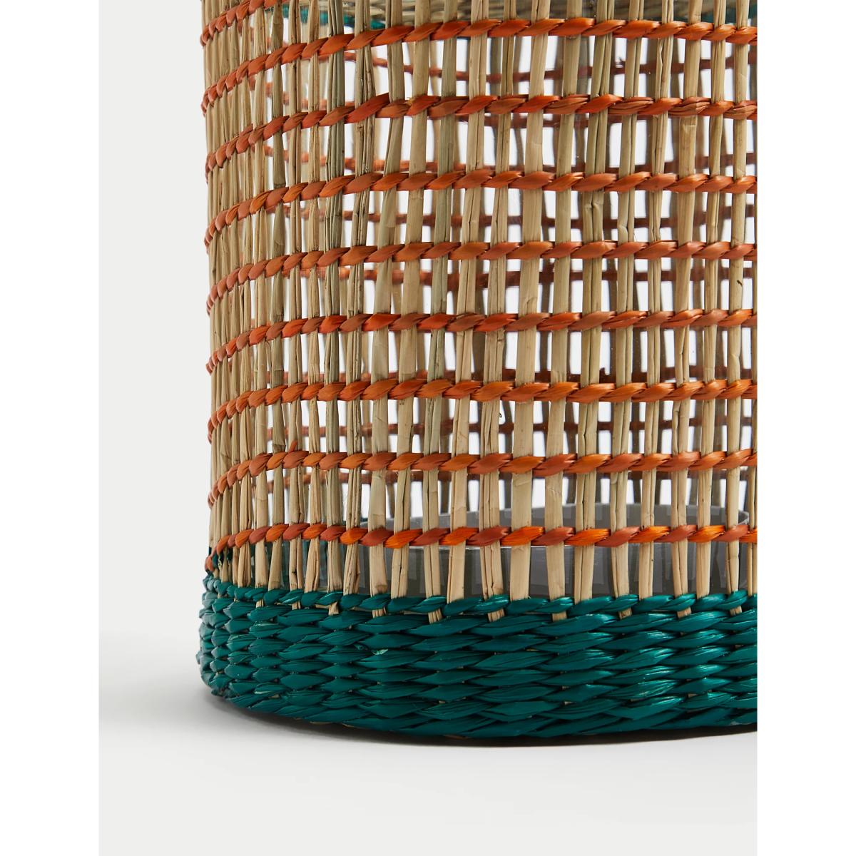 M&S Woven Rattan Hurricane Candle Holder - Multi, Multi – image 3
