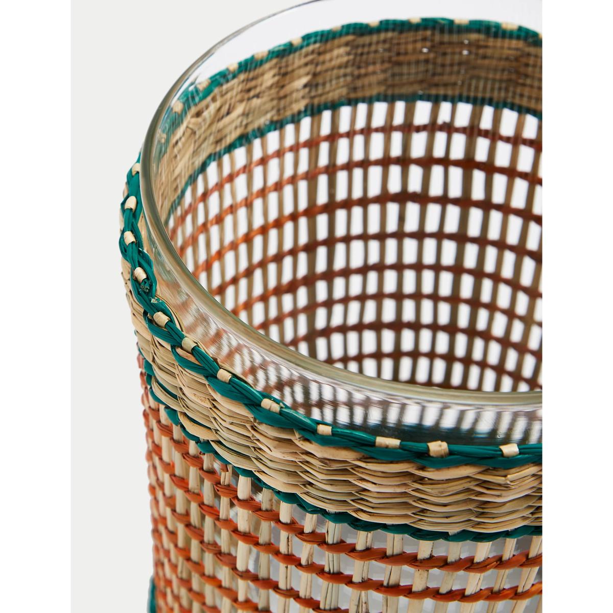M&S Woven Rattan Hurricane Candle Holder - Multi, Multi – image 4