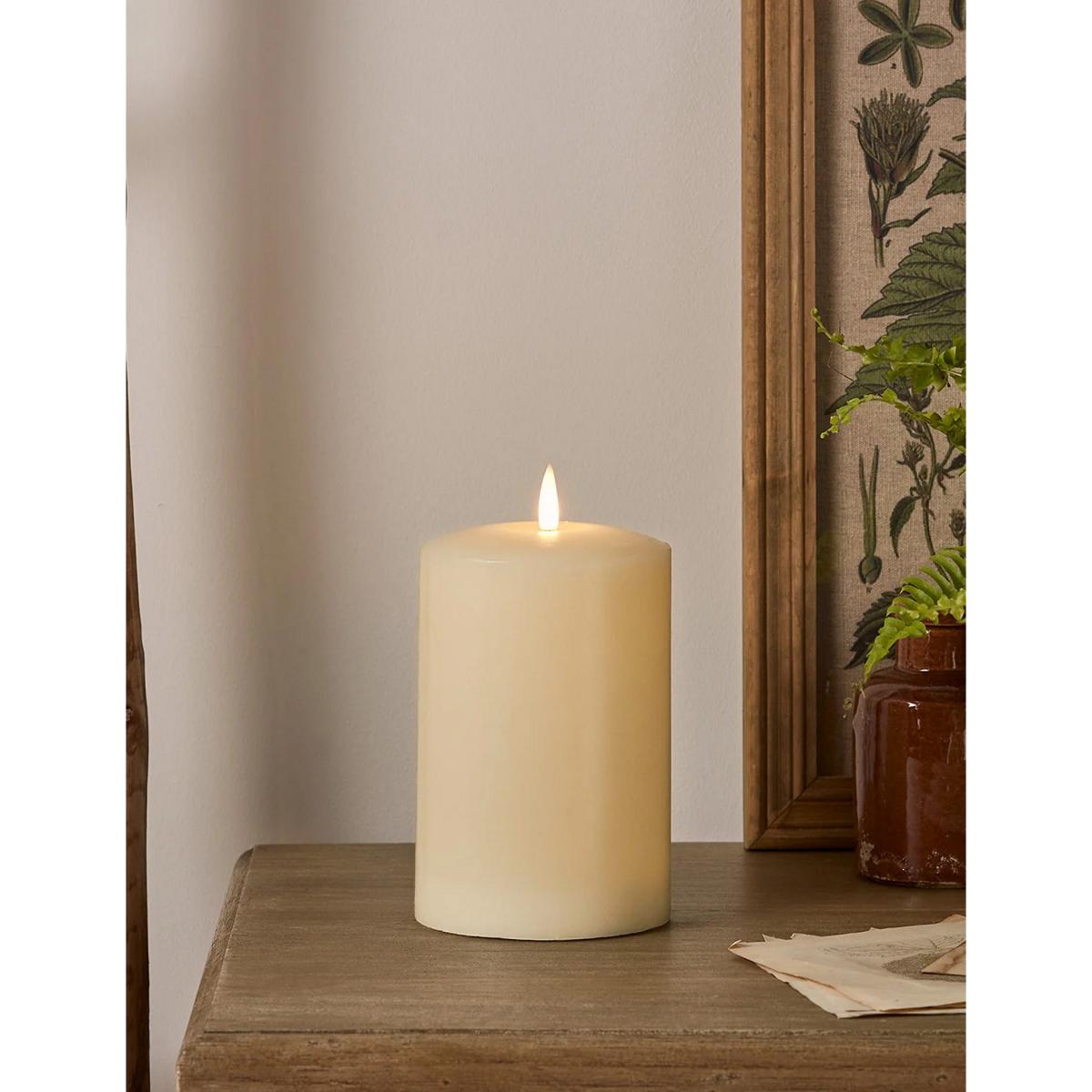 Lights4Fun TruGlow® Small Chapel Pillar LED Candle - Ivory, Ivory – image 3