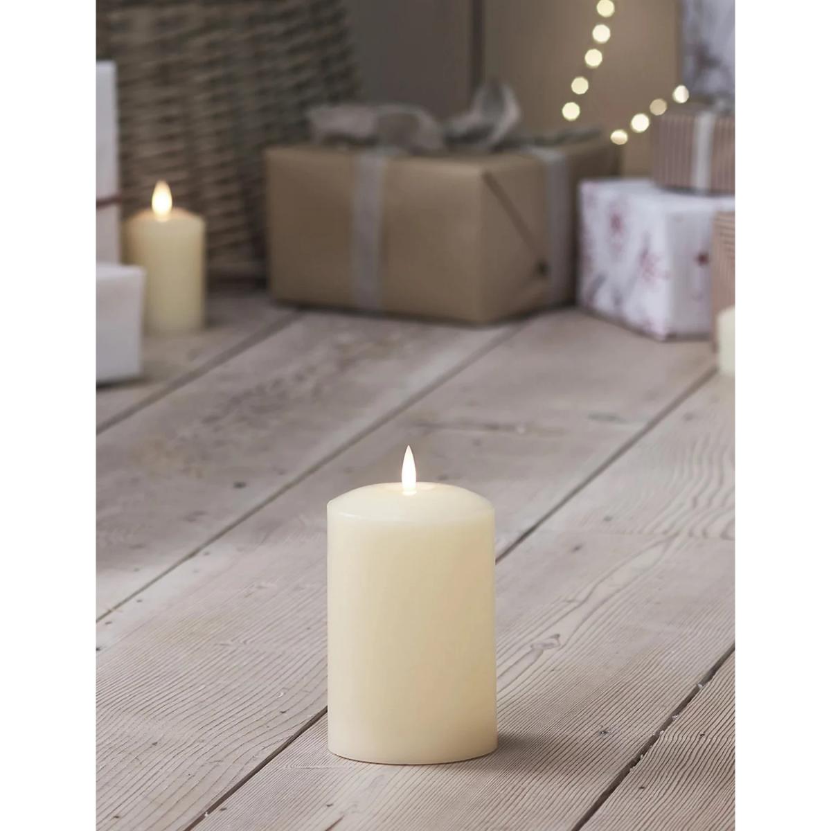 Lights4Fun TruGlow® Small Chapel Pillar LED Candle - Ivory, Ivory – image 4